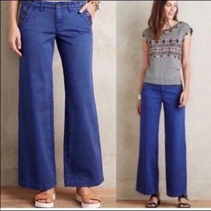 Anthropologie Pilcro & the Letterpress Logan Wide Leg Sailor Pants Size 25P